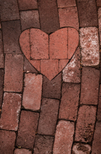 heart integrated into bricks