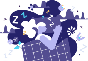 illustration of girl sleeping lucid dreaming
