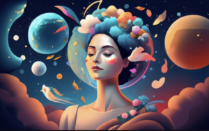 Dream woman beautiful planets